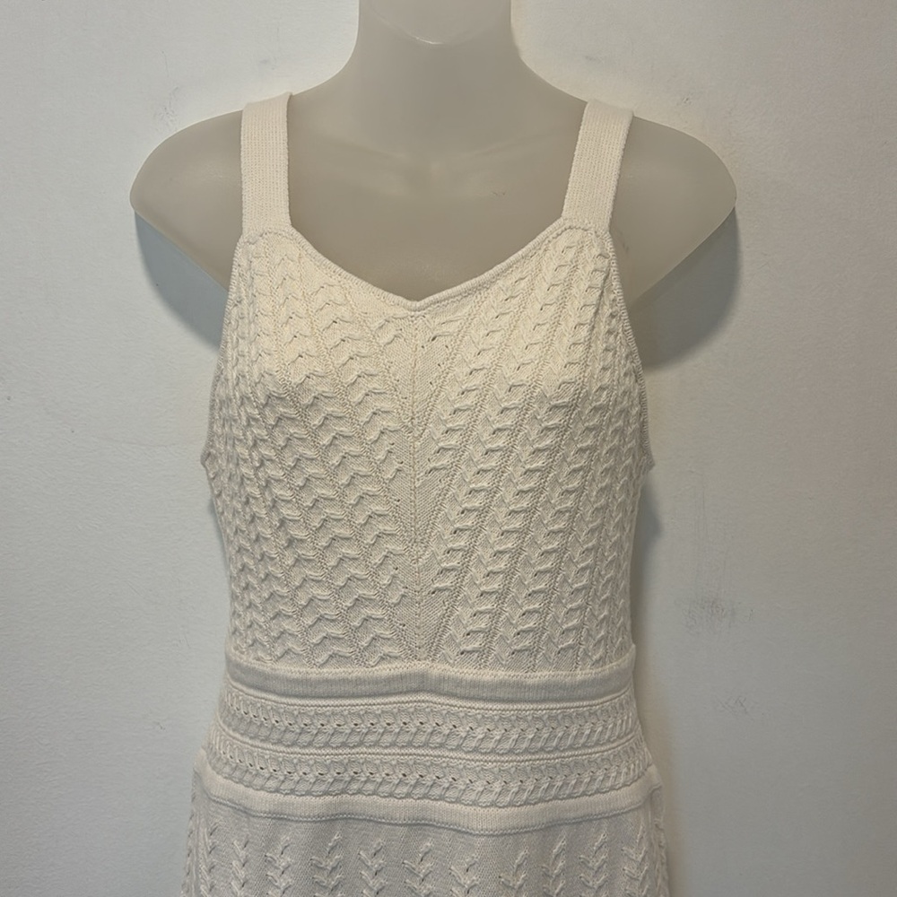 Haute Hippie Style Cream Knit/Crochet Tank Dress Size Large EUC - Picture 3 of 9